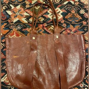 OG Clare Vivier tropezienne tote. Unlined veg-tan leather